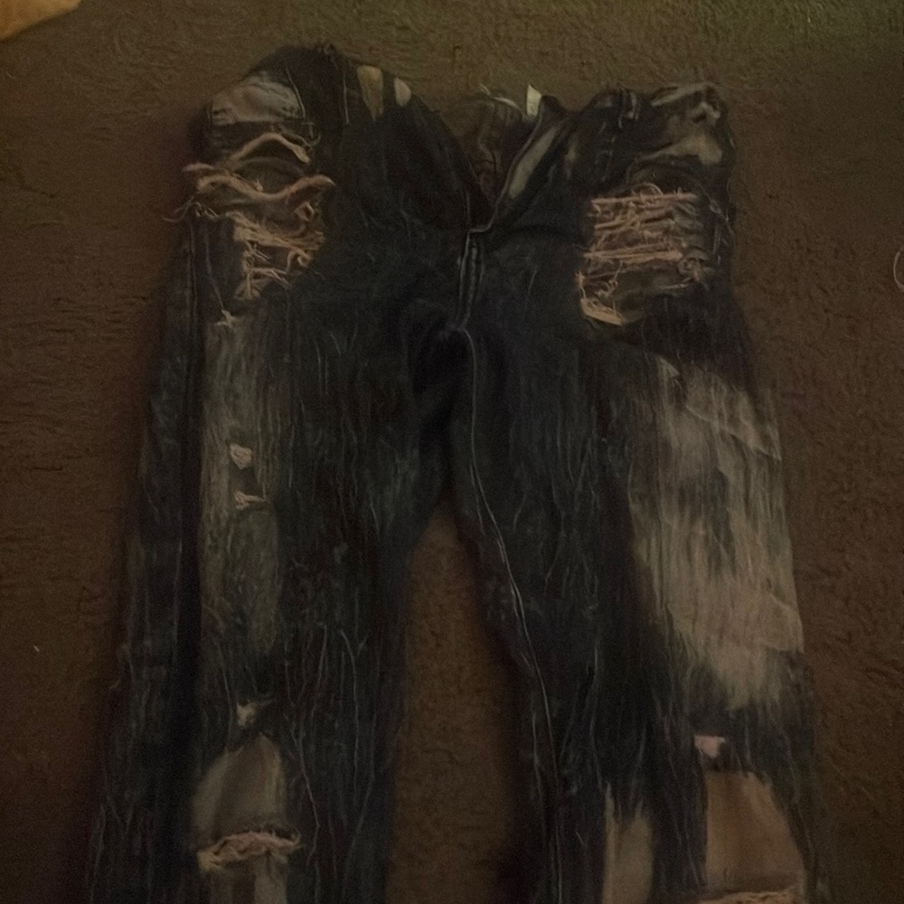 Denim pants  , dark washed mixed pants